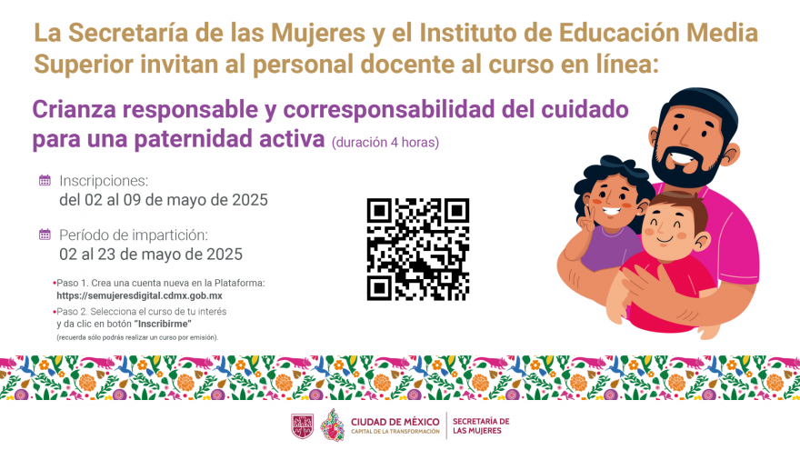Curso en línea: Crianza responsable y corresponsabilidad del cuidado para una paternidad activa.